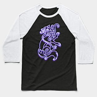 Fenrir Wolf -violet neon Baseball T-Shirt